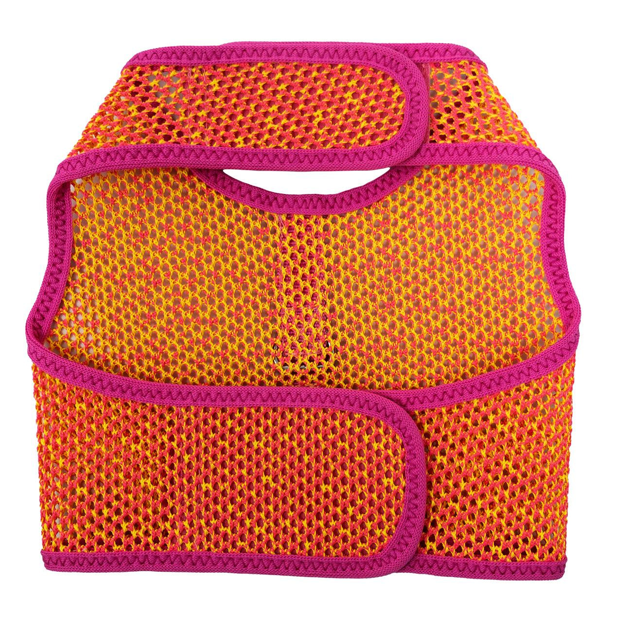 Active Mesh Dog Harness with Leash - Pink & Yellow