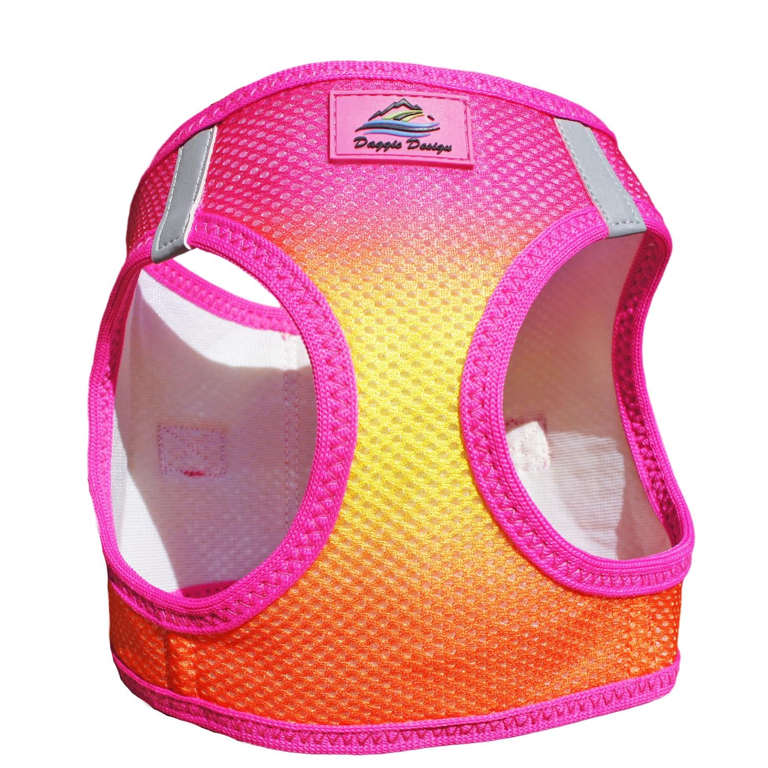 American River Choke Free Dog Harness Ombre Collection - Raspberry Pink and Orange