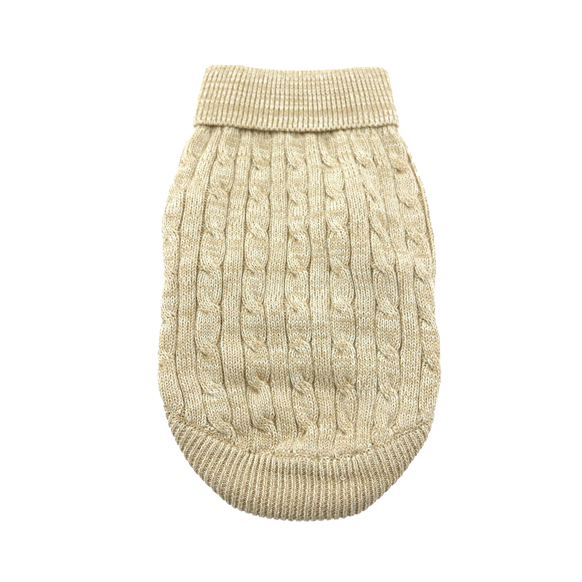 Combed Cotton Cable Knit Dog Sweater - Oatmeal