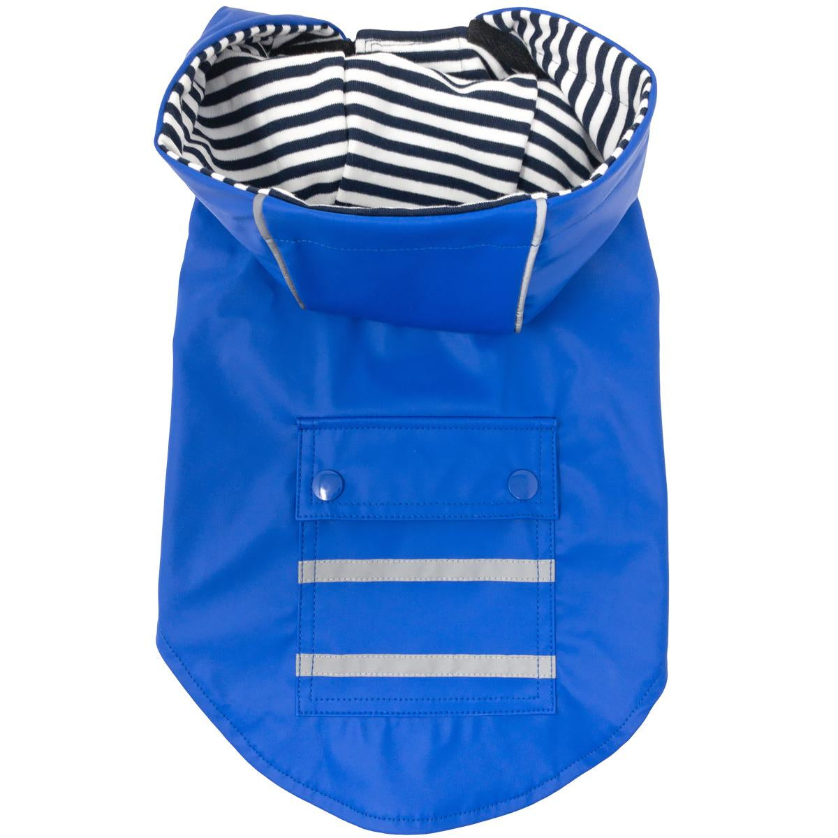 Slicker Raincoat with Striped Lining - Cobalt Blue