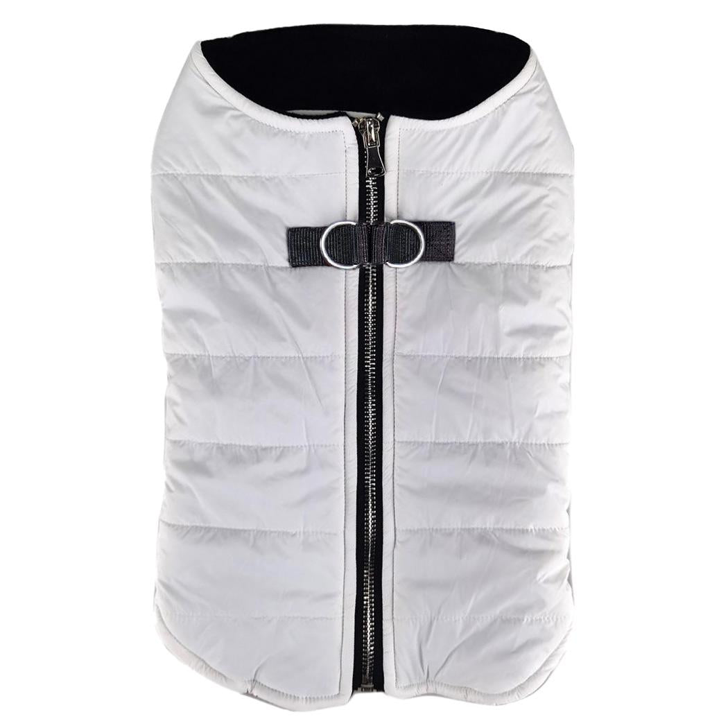 Zip-up Dog Puffer Vest - White