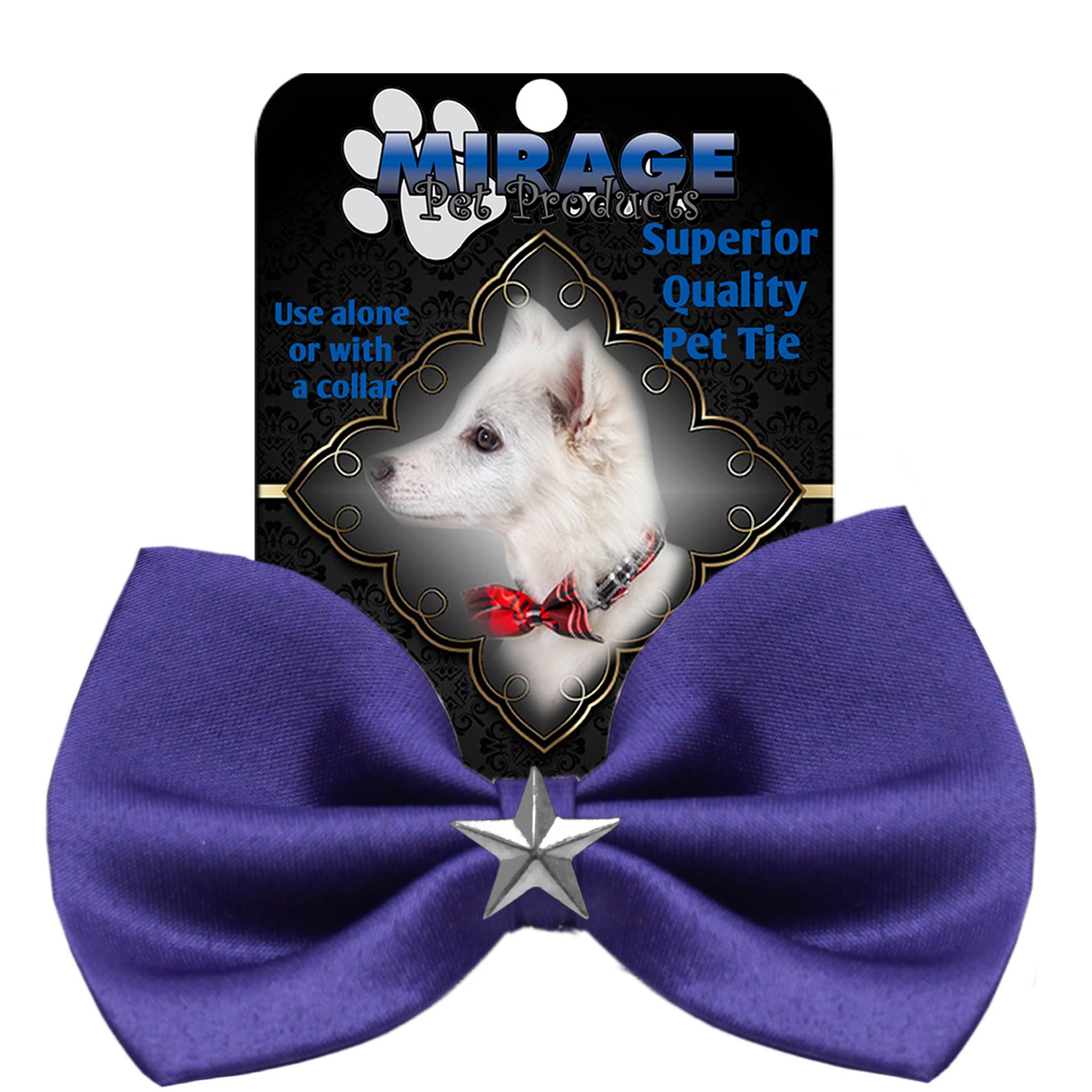 Silver Star Widget Pet Bow Tie