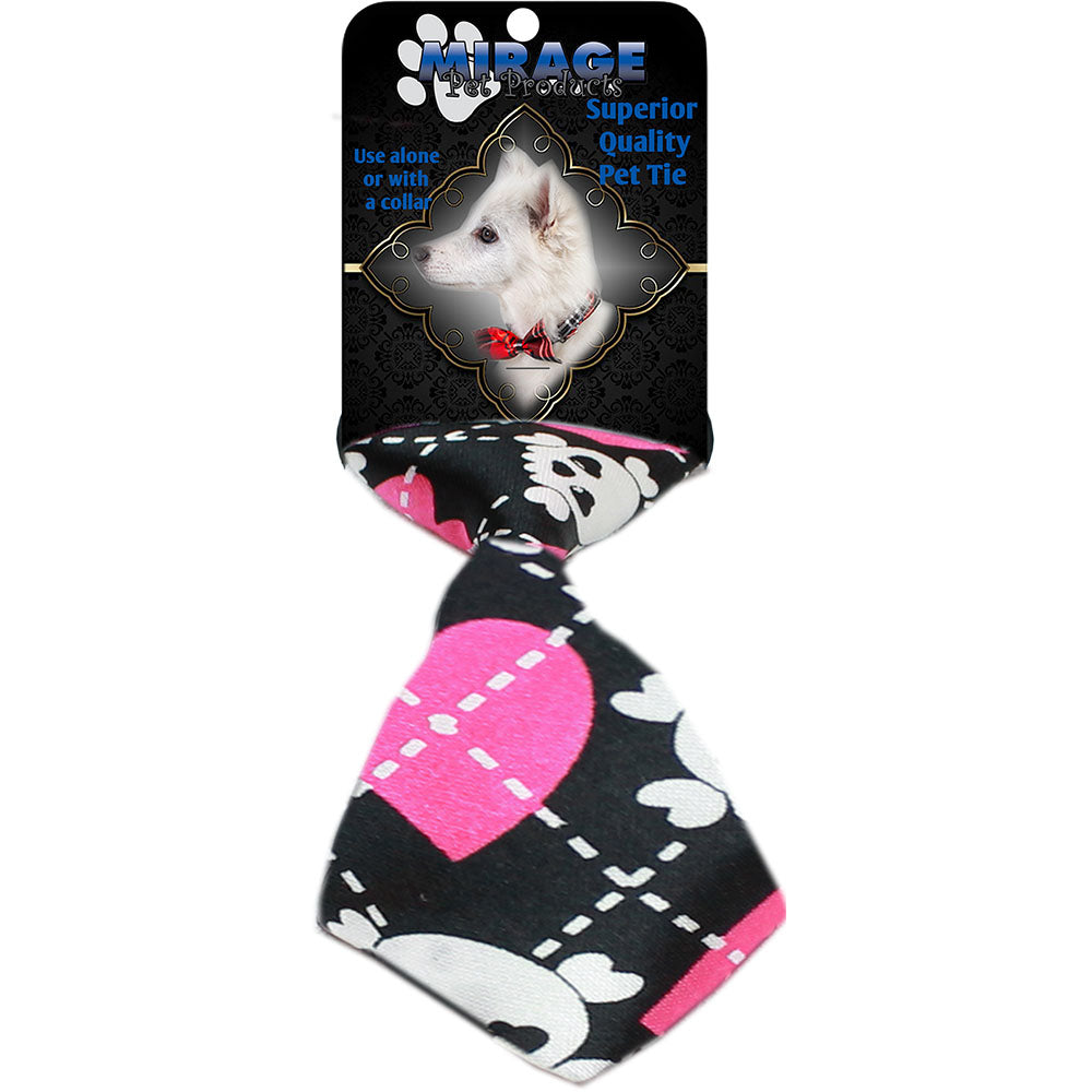 Pink Argyle Skull Neck Tie for Dogs and Cats