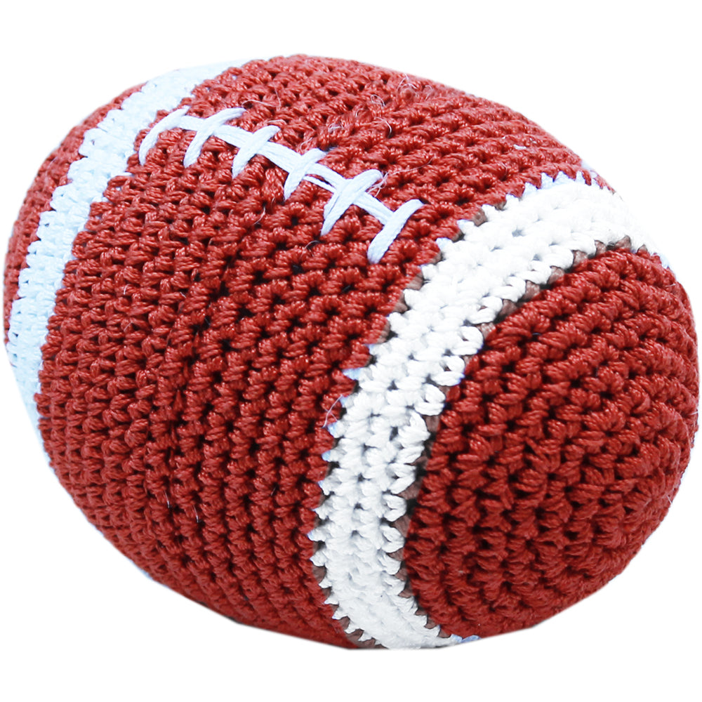 Knit Knacks Snap The Football Organic Cotton Small Dog Toy