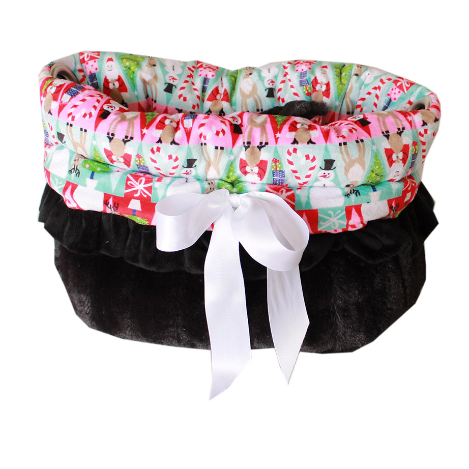 Christmas Medley Reversible Snuggle Bugs Pet Bed, Bag, and Car Seat All-in-One
