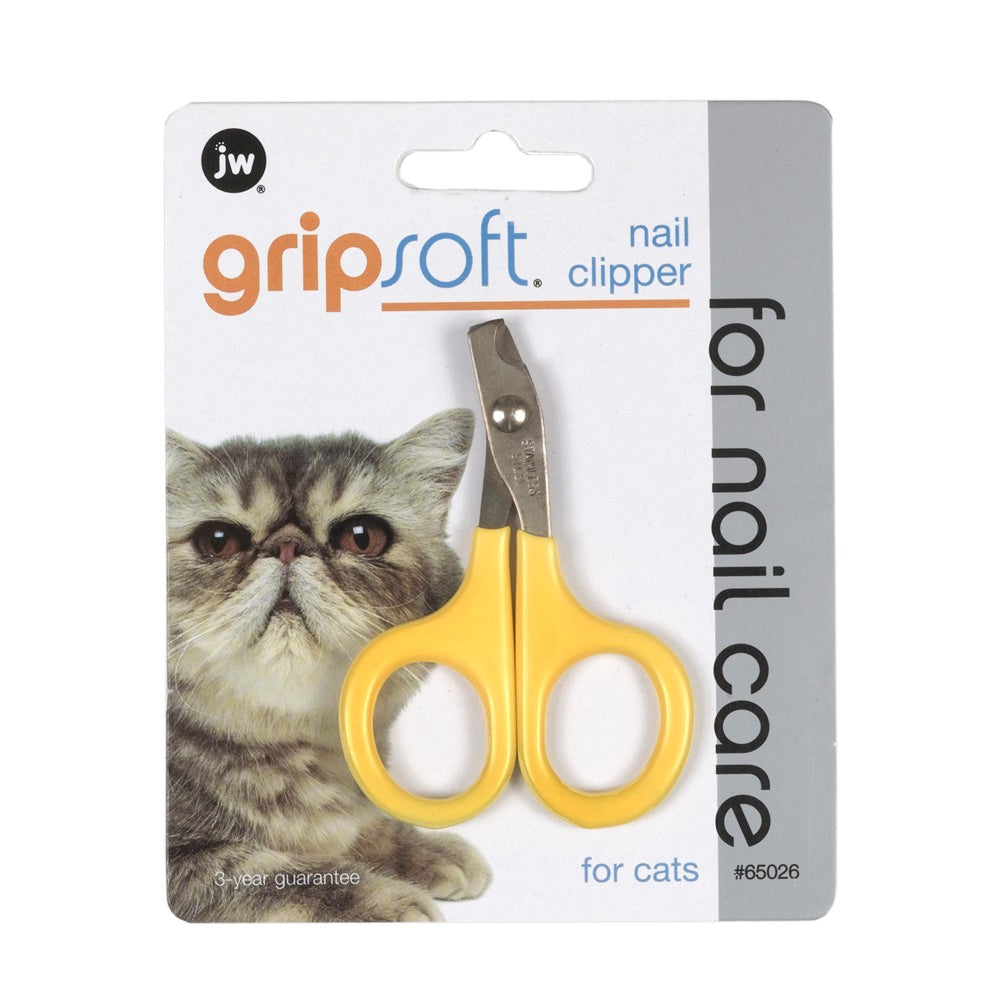 JW Pet GripSoft Cat Nail Clipper Yellow, Gray One Size