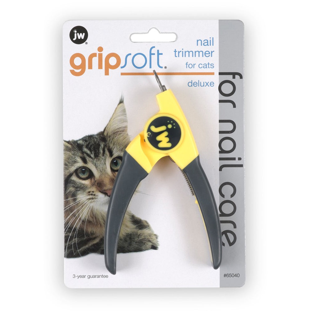 JW Pet GripSoft Cat Deluxe Nail Trimmer Yellow, Gray One Size