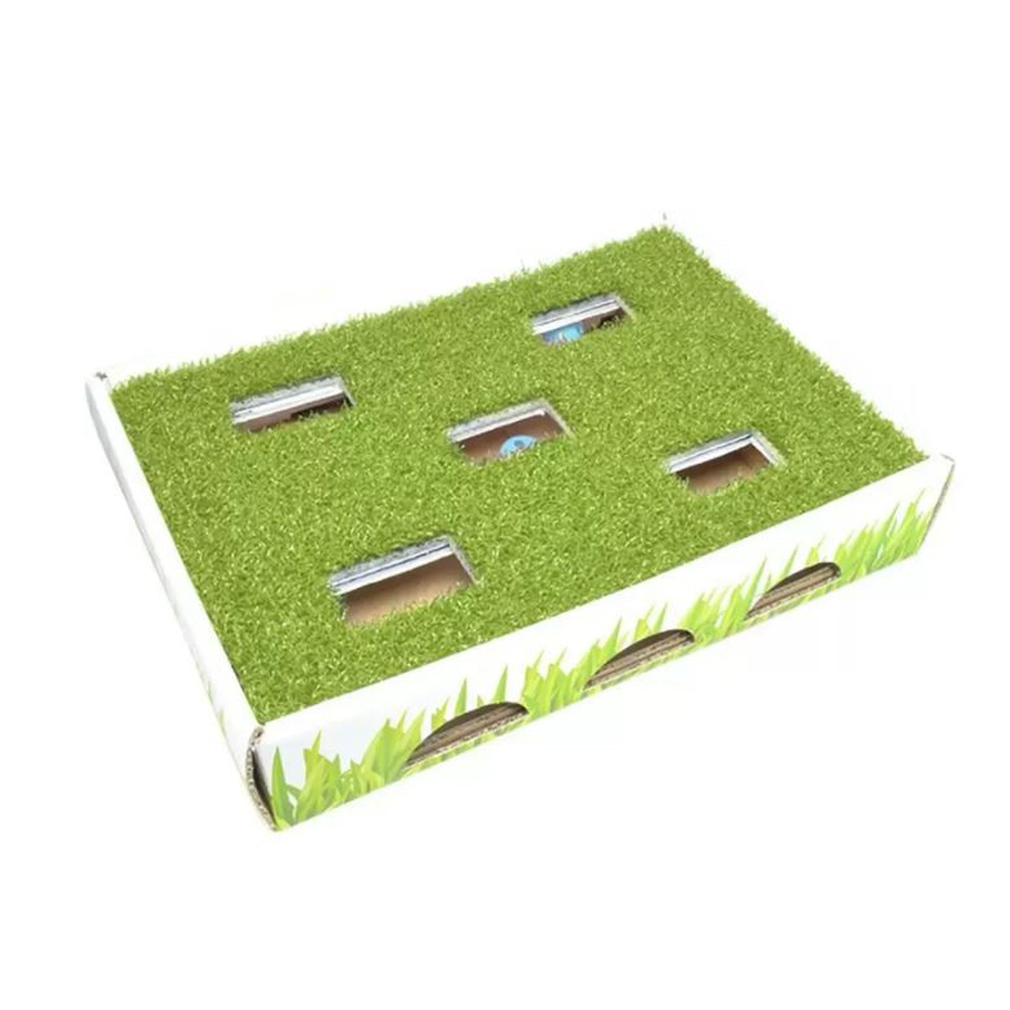 Petstages Grass Patch Hunting Box Cat Toy White, Green One Size