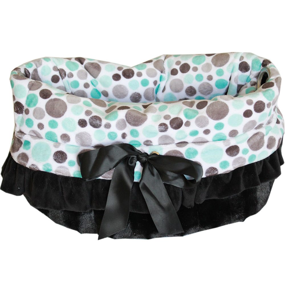 Party Dots Reversible Snuggle Bugs Pet Bed, Bag, and Car Seat All-in-One