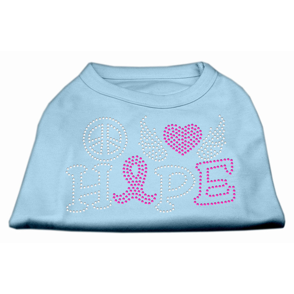 Peace Love Hope Breast Cancer Rhinestone Shirts for Cats and Dogs