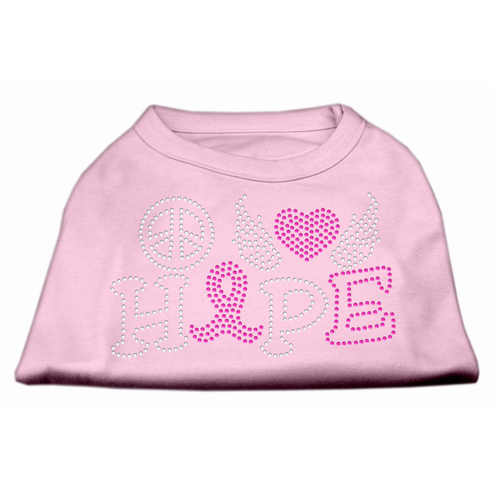 Peace Love Hope Breast Cancer Rhinestone Shirts for Cats and Dogs