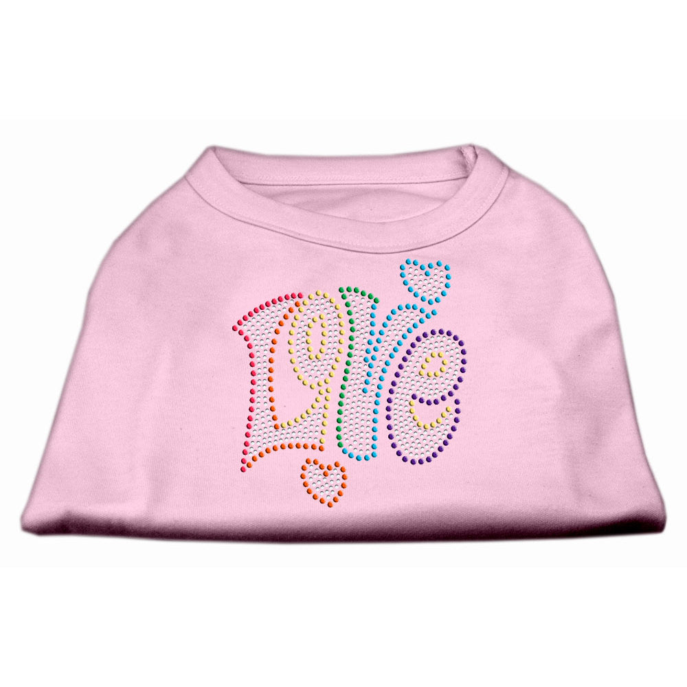 Technicolor Love Rhinestone Shirts for Cats and Dogs