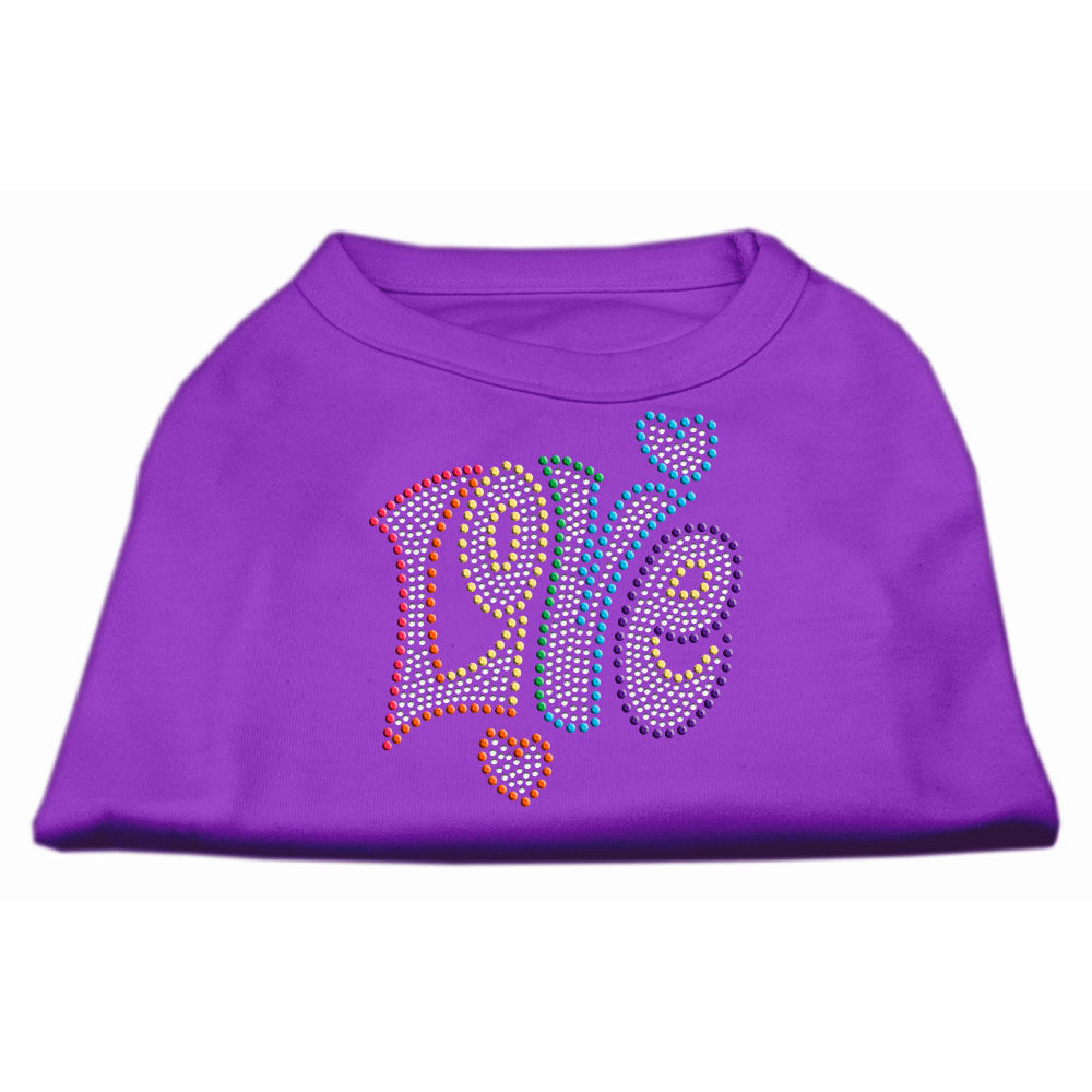 Technicolor Love Rhinestone Shirts for Cats and Dogs