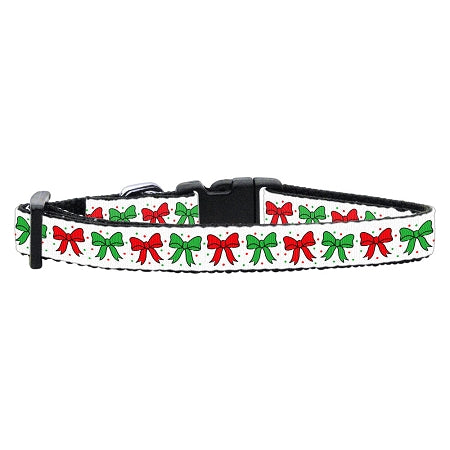 Christmas Bows Nylon Ribbon Dog Collar