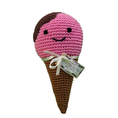 Knit Knacks Scoop The Ice Cream Cone Organic Cotton Small Dog Toy