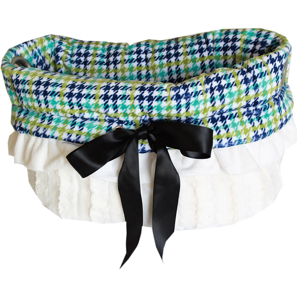 Plaid Reversible Snuggle Bugs Pet Bed, Bag, and Car Seat All-in-One