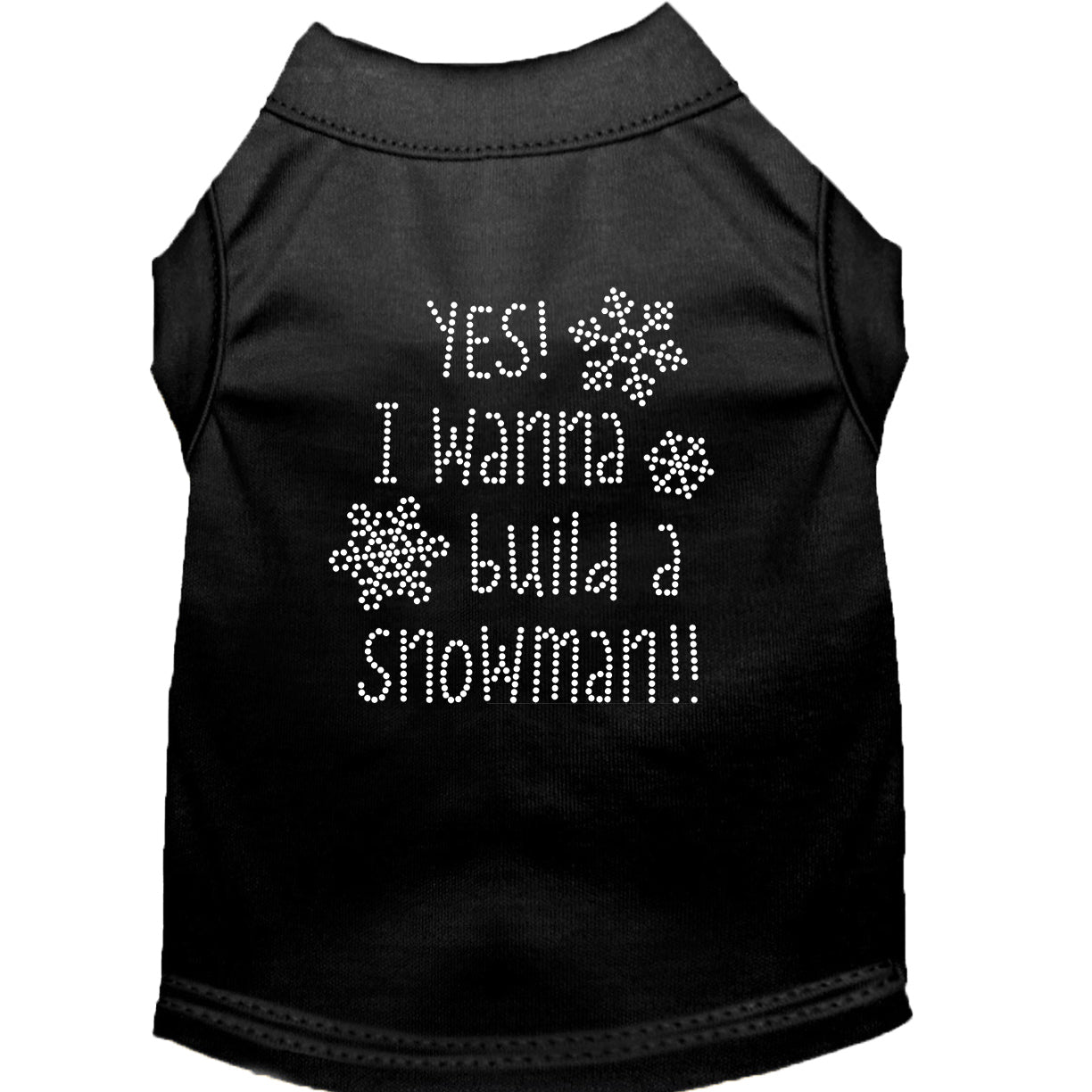 Yes I Want To Build A Snowman Rhinestone Shirts for Cats and Dogs