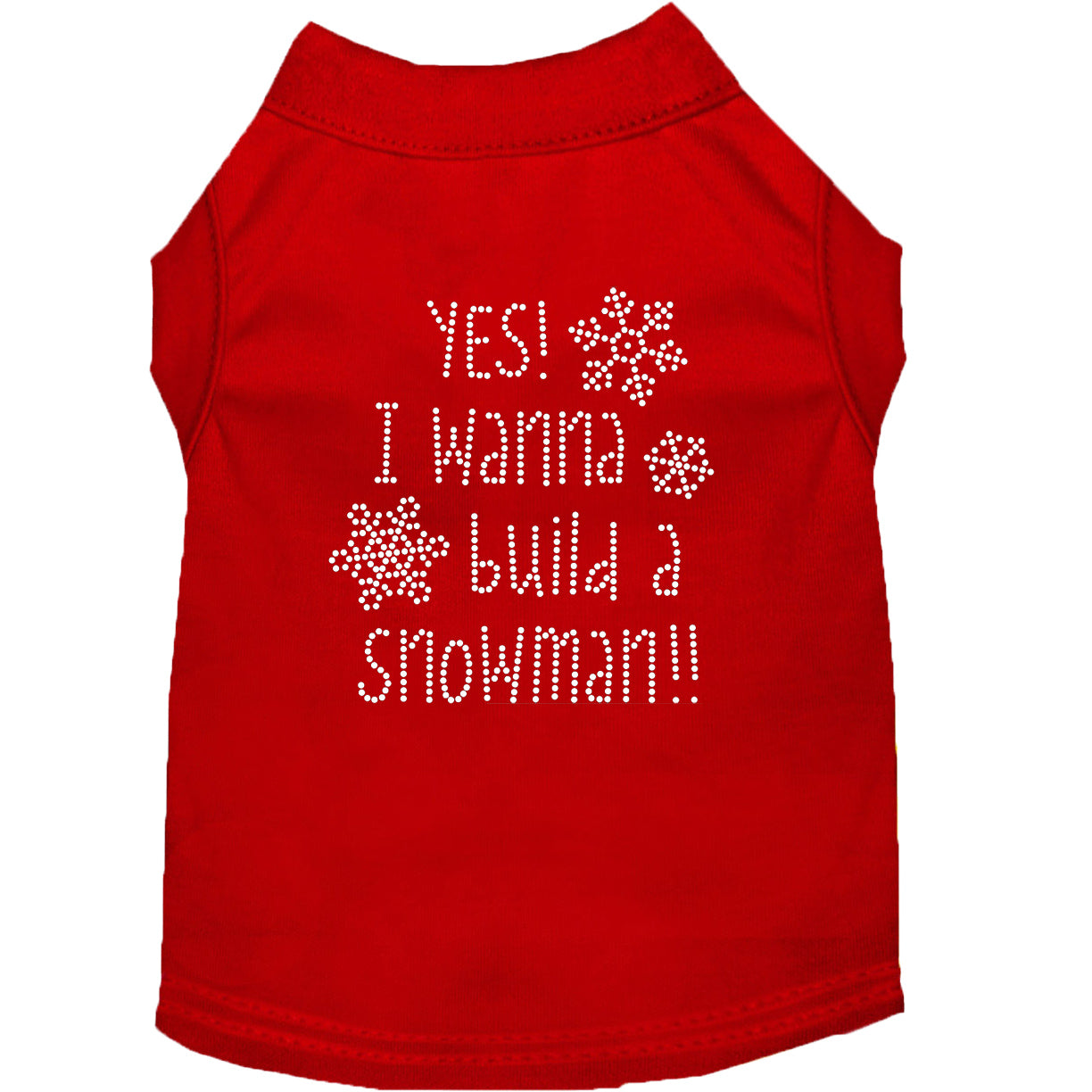 Yes I Want To Build A Snowman Rhinestone Shirts for Cats and Dogs