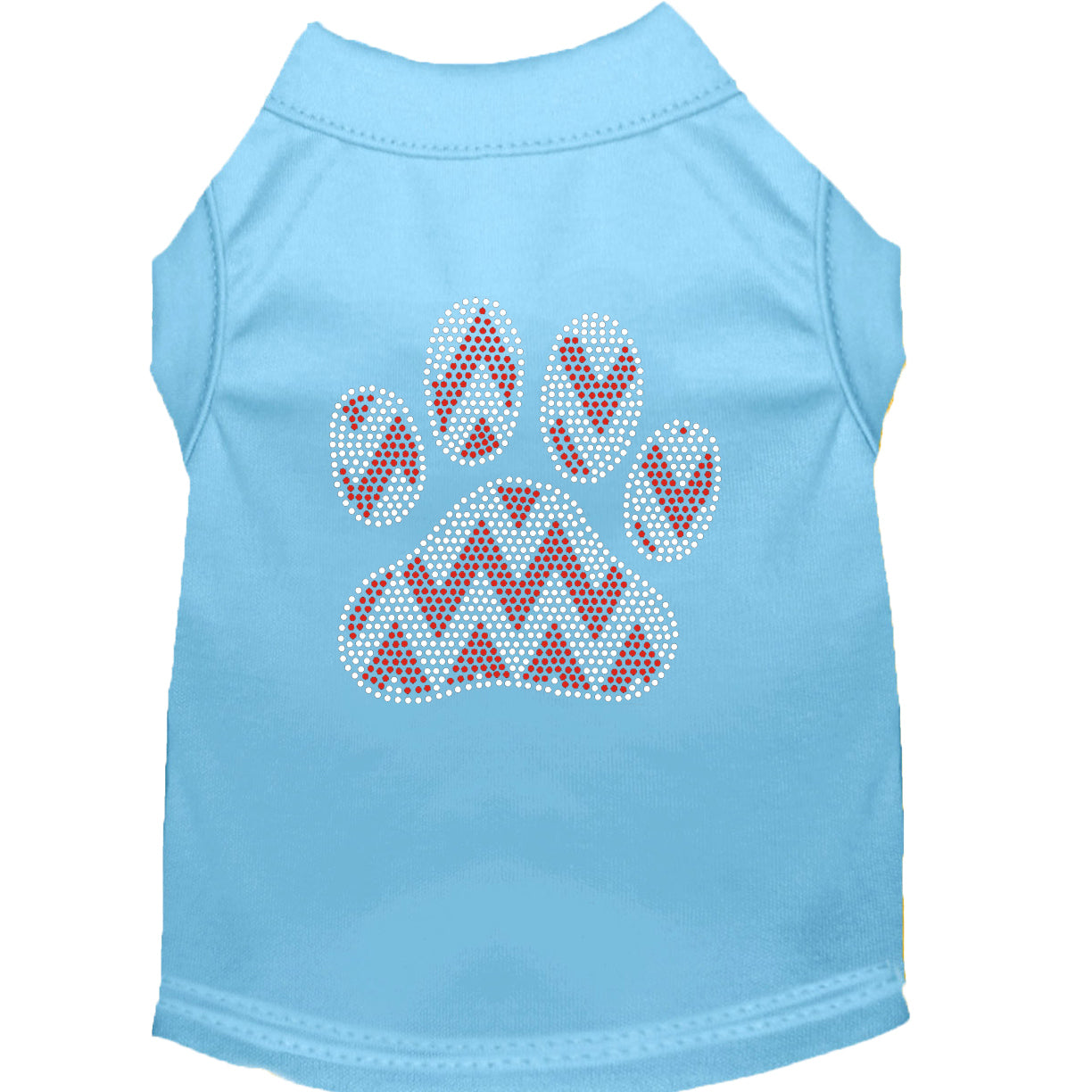 Candy Cane Chevron Paw Rhinestone Shirts for Cats and Dogs