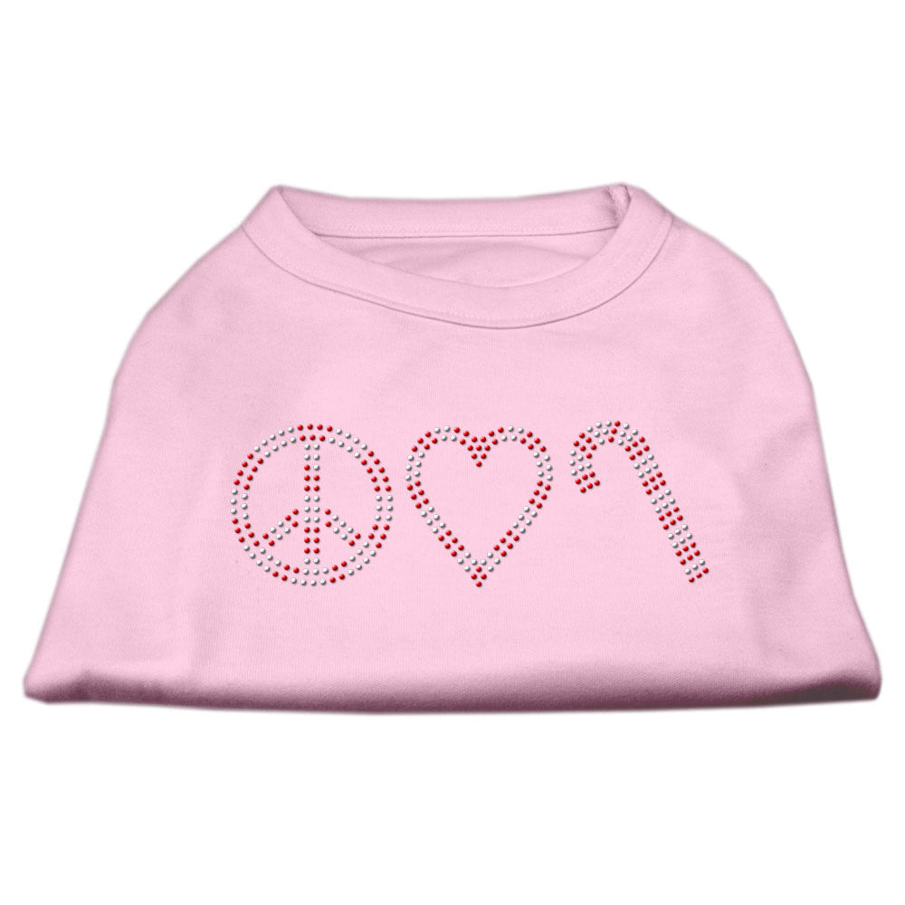 Peace, Love, and Candy Canes Rhinestone Shirts for Cats and Dogs