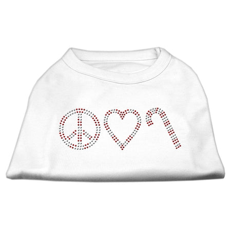 Peace, Love, and Candy Canes Rhinestone Shirts for Cats and Dogs