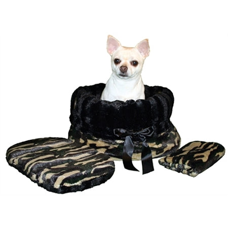 Camo Reversible Snuggle Bugs Pet Bed, Bag, and Car Seat All-in-One