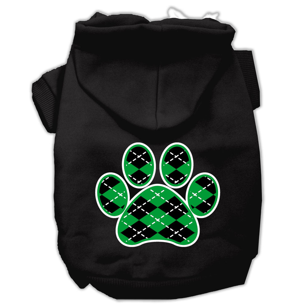Argyle Paw Green Screen Print Hoodies for Cats and Dogs