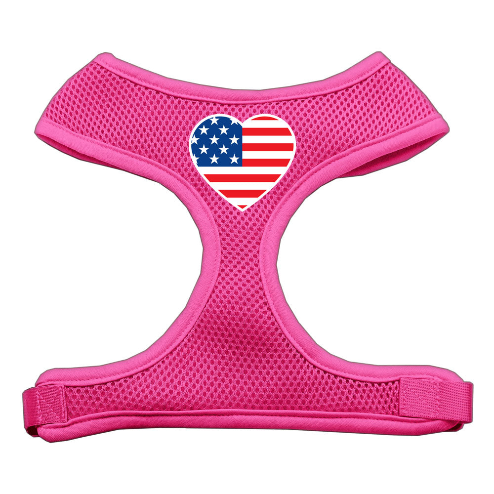 Heart Flag USA Soft Mesh Cat and Dog Harness