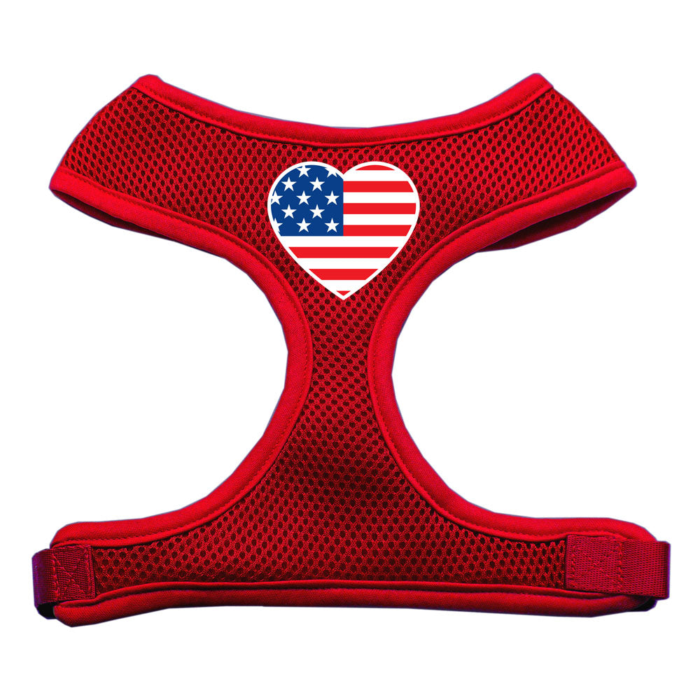 Heart Flag USA Soft Mesh Cat and Dog Harness