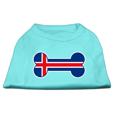 Bone Shaped Iceland Flag Screen Print Shirts for Dogs