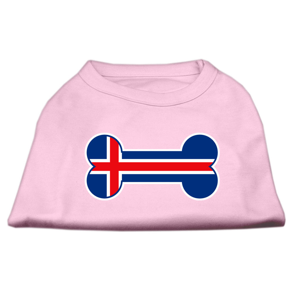 Bone Shaped Iceland Flag Screen Print Shirts for Dogs